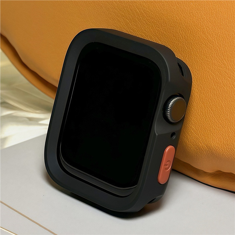 Aizsargājošā apvalka Apple Watch S10/S9 un iWatch 8 lietošanai ar silikona rāmi un TPU korpusu, stilīgs dizains