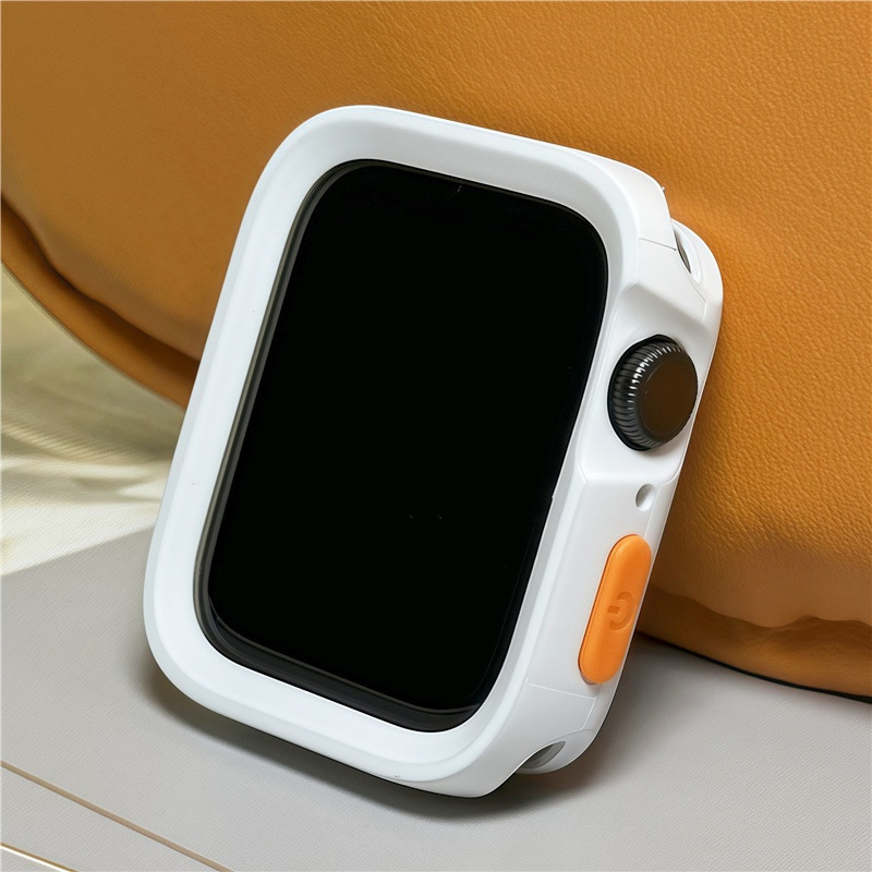 Aizsargājošā apvalka Apple Watch S10/S9 un iWatch 8 lietošanai ar silikona rāmi un TPU korpusu, stilīgs dizains