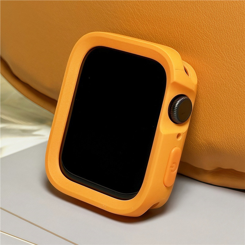 Aizsargājošā apvalka Apple Watch S10/S9 un iWatch 8 lietošanai ar silikona rāmi un TPU korpusu, stilīgs dizains