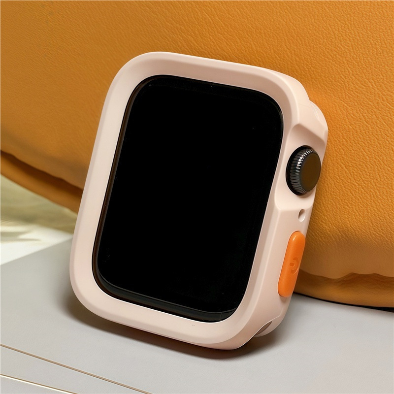 Aizsargājošā apvalka Apple Watch S10/S9 un iWatch 8 lietošanai ar silikona rāmi un TPU korpusu, stilīgs dizains