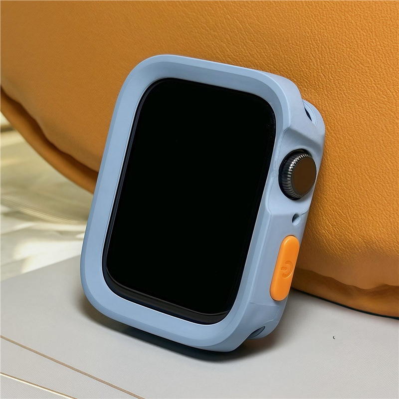 Aizsargājošā apvalka Apple Watch S10/S9 un iWatch 8 lietošanai ar silikona rāmi un TPU korpusu, stilīgs dizains