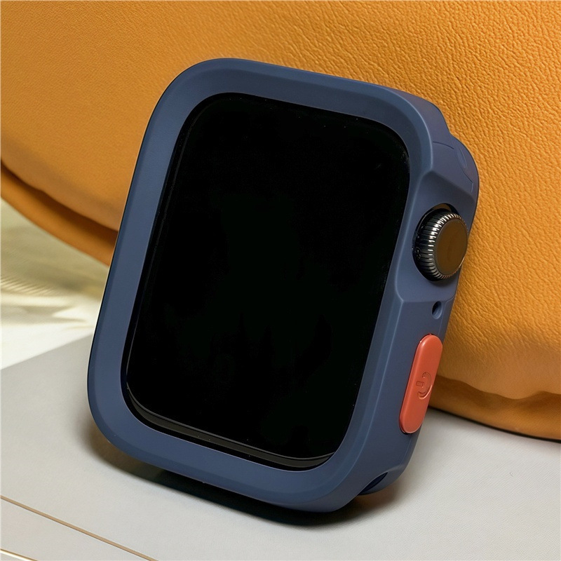 Aizsargājošā apvalka Apple Watch S10/S9 un iWatch 8 lietošanai ar silikona rāmi un TPU korpusu, stilīgs dizains