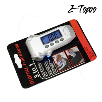 3 vienā digitālais riepu spiediena mērinstruments ar LED apgaismojumu un digitālo dziļuma mērītāju, diapazons 0-100 PSI