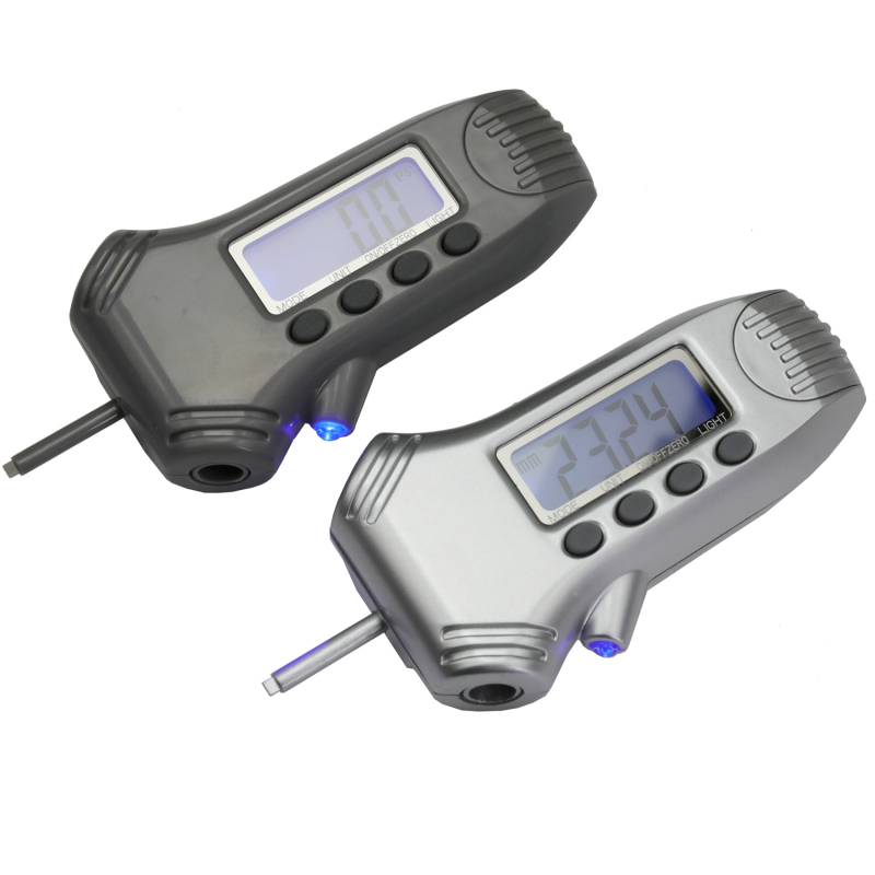 3 vienā digitālais riepu spiediena mērinstruments ar LED apgaismojumu un digitālo dziļuma mērītāju, diapazons 0-100 PSI