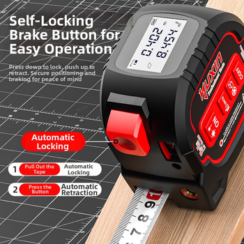 Yuxin lāzera attāluma mērītājs, 3-in-1 krustlīnijas lāzers, digitālā mērlente