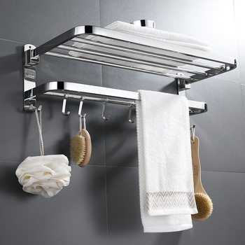 Roostevabast terasest rätikute hoidik, puurimata, kokkupandav vannitoa hoidik, 1 kiht, kandevõime kuni 1 kg