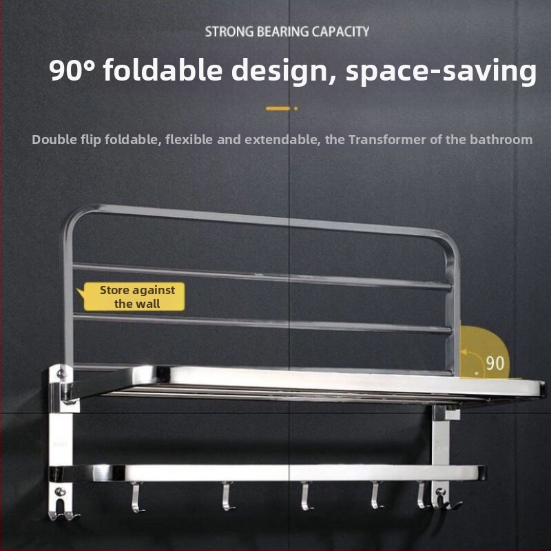 Roostevabast terasest rätikute hoidik, puurimata, kokkupandav vannitoa hoidik, 1 kiht, kandevõime kuni 1 kg