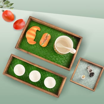 Pravokutni stakleni pladanj za serviranje – za voće i deserte, čaj i kavu, moderan minimalistički stil