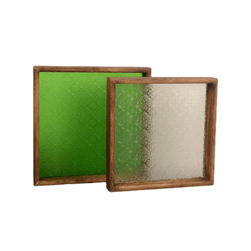 Pravokutni stakleni pladanj za serviranje – za voće i deserte, čaj i kavu, moderan minimalistički stil