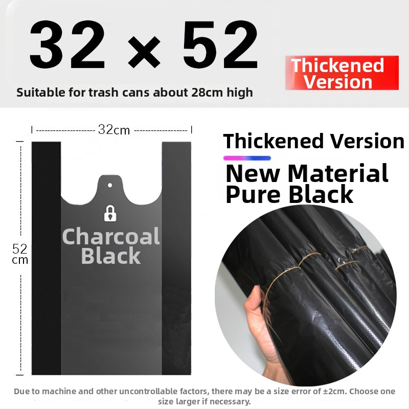 Vestu stiliaus šiukšlių maišai, vienkartiniai, sustorinti PE (Medžiaga: PE; Biologiškai skaidyti: Ne; Stilius: Liemenės stiliaus; Vienkartiniai: Taip; Storis: Sustorintas)