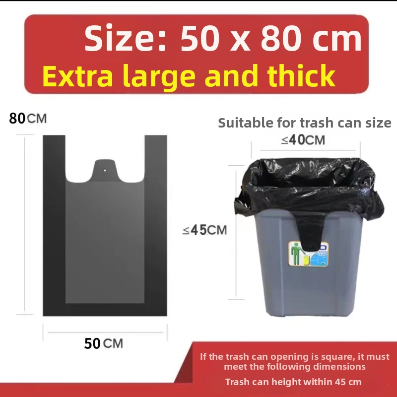 Vestu stiliaus šiukšlių maišai, vienkartiniai, sustorinti PE (Medžiaga: PE; Biologiškai skaidyti: Ne; Stilius: Liemenės stiliaus; Vienkartiniai: Taip; Storis: Sustorintas)