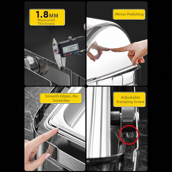 Bufetinis pečius su atverčiamu dangčiu, nerūdijantis plienas 201, elektrinis šildymas, izoliatas, stačiakampis, viešbučiams ir restoranams