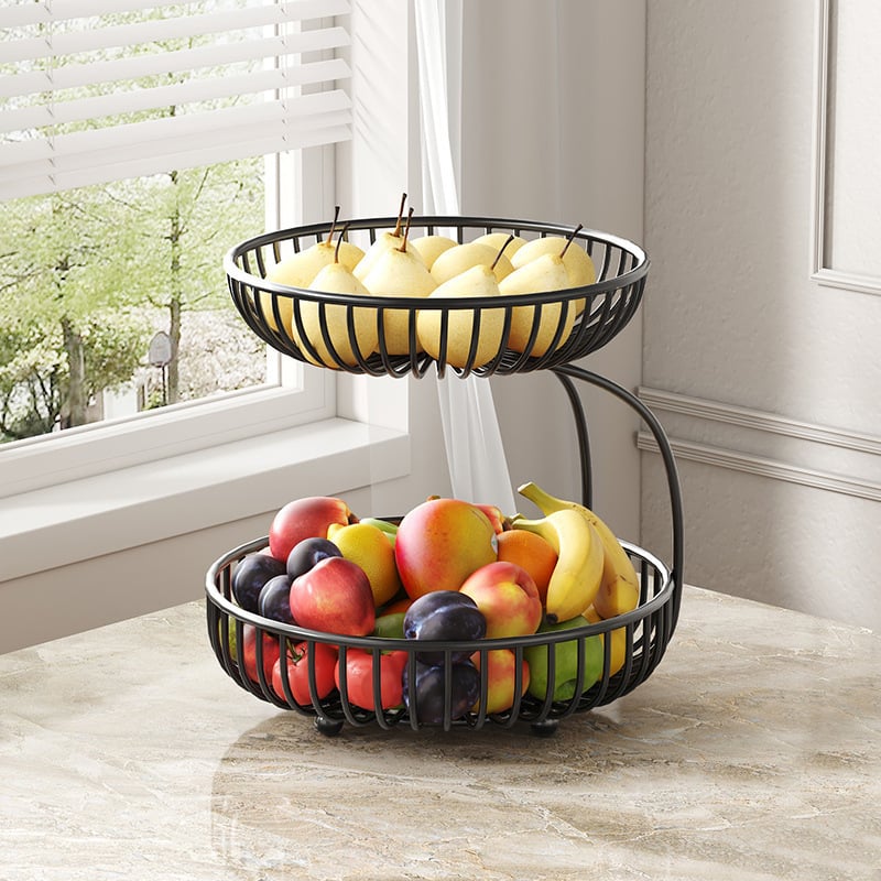 Coș de fructe cu mai multe niveluri pentru sufragerie — afișaj pe masă, stil simplu, stil chinezesc nou