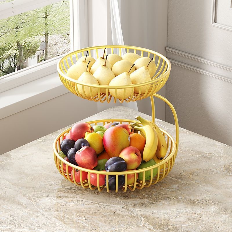 Coș de fructe cu mai multe niveluri pentru sufragerie — afișaj pe masă, stil simplu, stil chinezesc nou