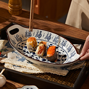 Baichuang farfurie plată din porțelan – rotundă, culoare sub glazură, compatibilă cu microundele