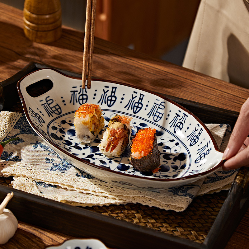 Baichuang farfurie plată din porțelan – rotundă, culoare sub glazură, compatibilă cu microundele