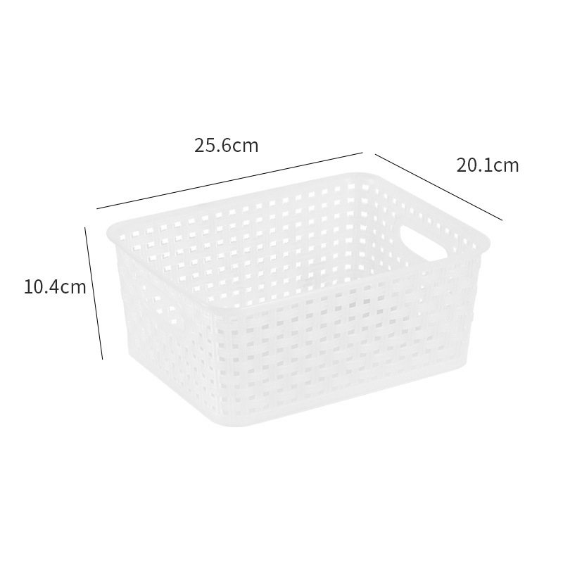 Liangbao пластмасова правоъгълна кошница за съхранение — подходяща за плодове и зеленчуци, закуски, канцеларски материали и козметика (японски стил)