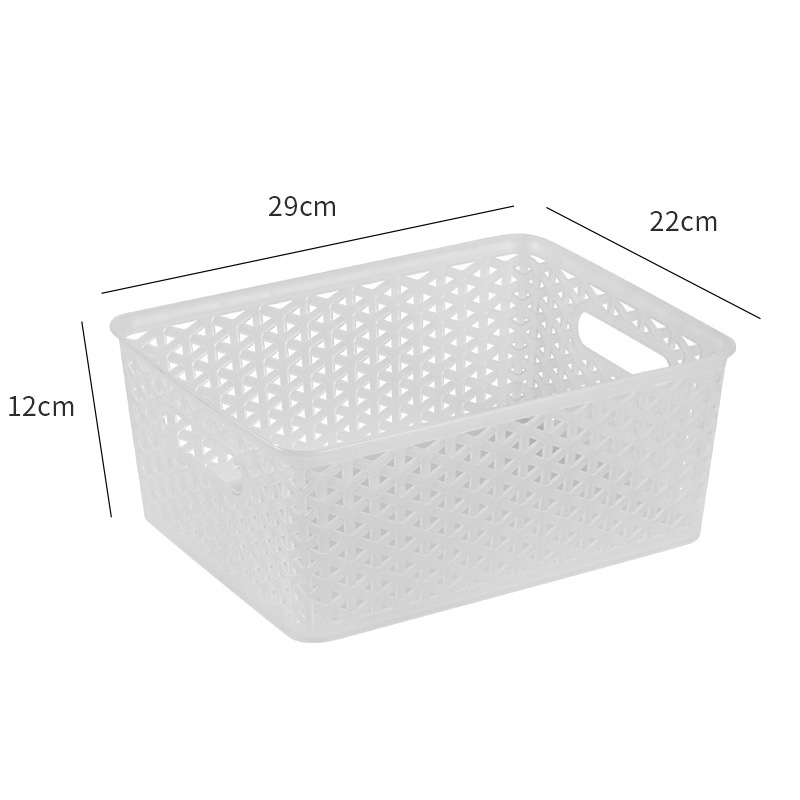 Liangbao пластмасова правоъгълна кошница за съхранение — подходяща за плодове и зеленчуци, закуски, канцеларски материали и козметика (японски стил)