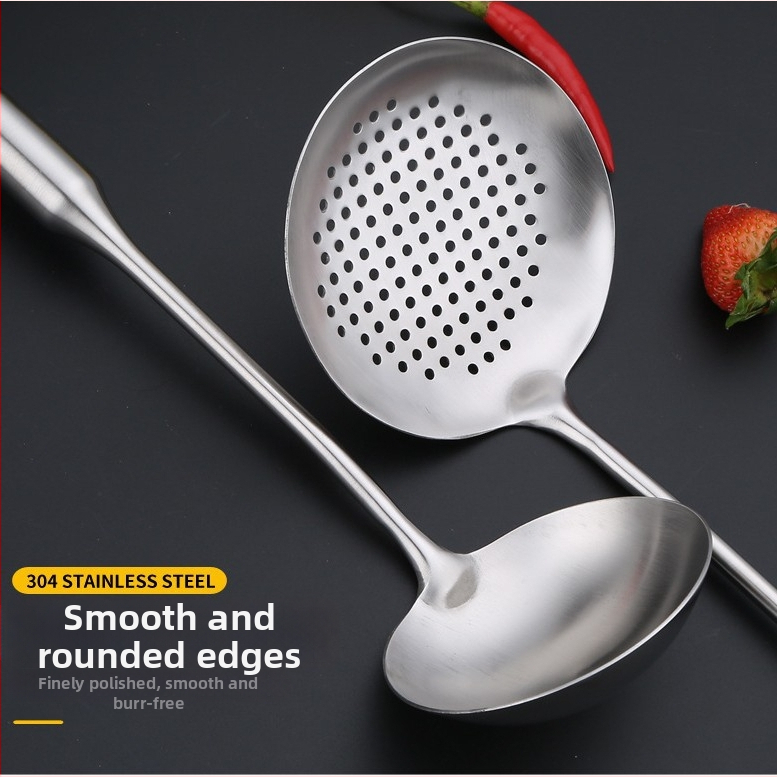 Nerūsējošā tērauda karotes un lāpstas komplekts, 6 gab., pretslīdēšanas rokturis, izturīgs pret augstām temperatūrām