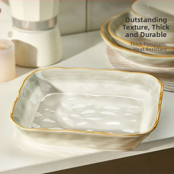 Porcelāna ēdiena plate ar apakšglazūras glazūru, minimālistisks gaišs luksusa stils, der mikroviļņu krāsnij