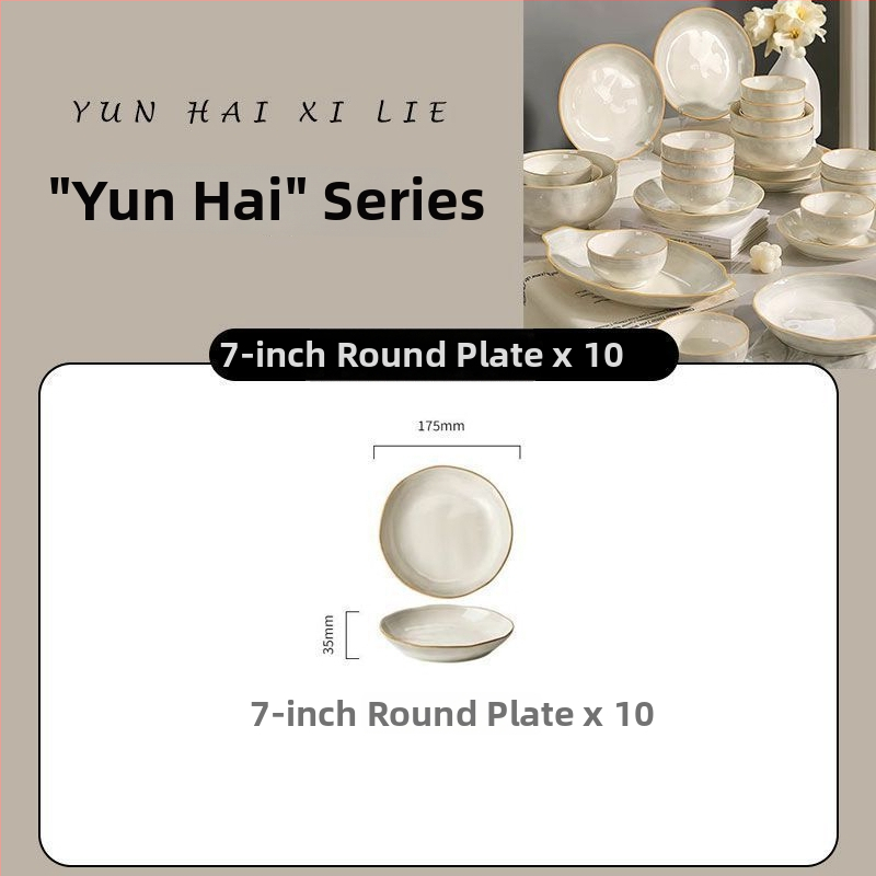 Porcelāna ēdiena plate ar apakšglazūras glazūru, minimālistisks gaišs luksusa stils, der mikroviļņu krāsnij