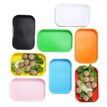 Pravokutni plastični tanjur za morsku hranu, za hot pot i BBQ – pod glazurnim završnim slojem, moderni minimalistički stil