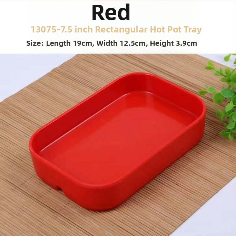 Pravouhlý plastový tanier na morské plody, pre hot pot a BBQ – podglazúrový povrch, moderný minimalistický štýl