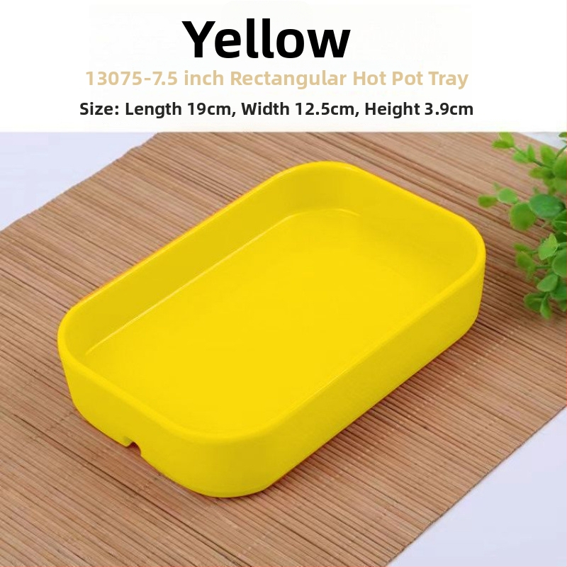 Pravouhlý plastový tanier na morské plody, pre hot pot a BBQ – podglazúrový povrch, moderný minimalistický štýl