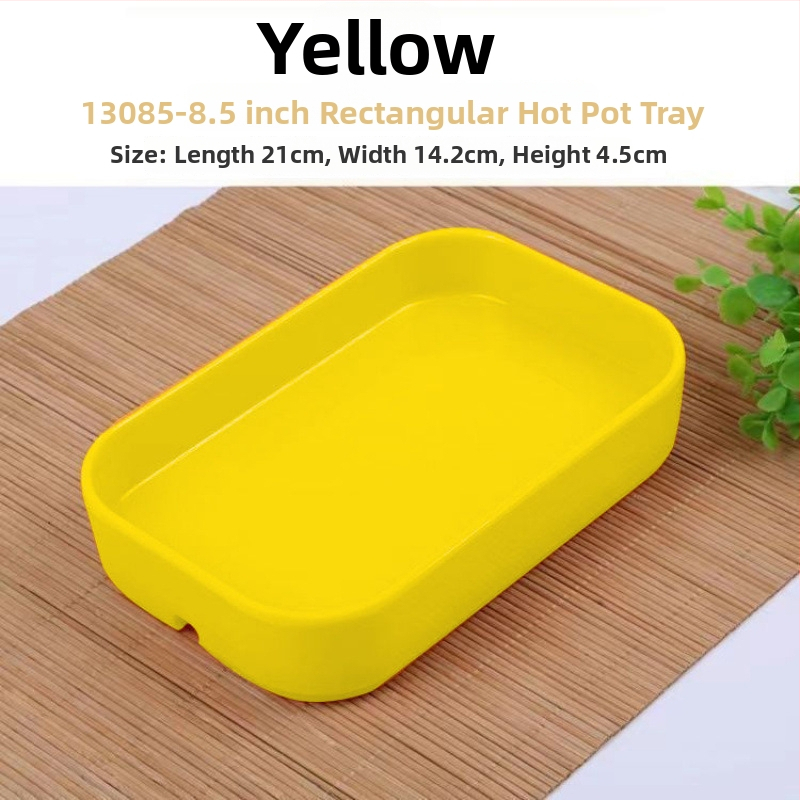 Pravouhlý plastový tanier na morské plody, pre hot pot a BBQ – podglazúrový povrch, moderný minimalistický štýl