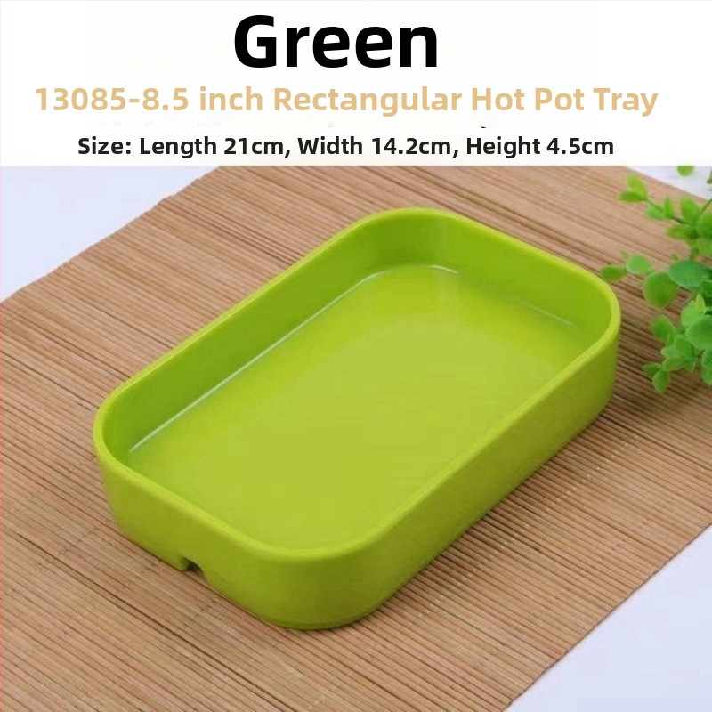 Pravouhlý plastový tanier na morské plody, pre hot pot a BBQ – podglazúrový povrch, moderný minimalistický štýl