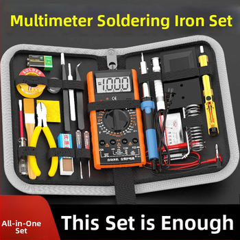 Jingling zīmola multimetrs un lodēšanas komplekts elektronikas apmācībām — 21 gab. komplekts ar lietu kārbiņu