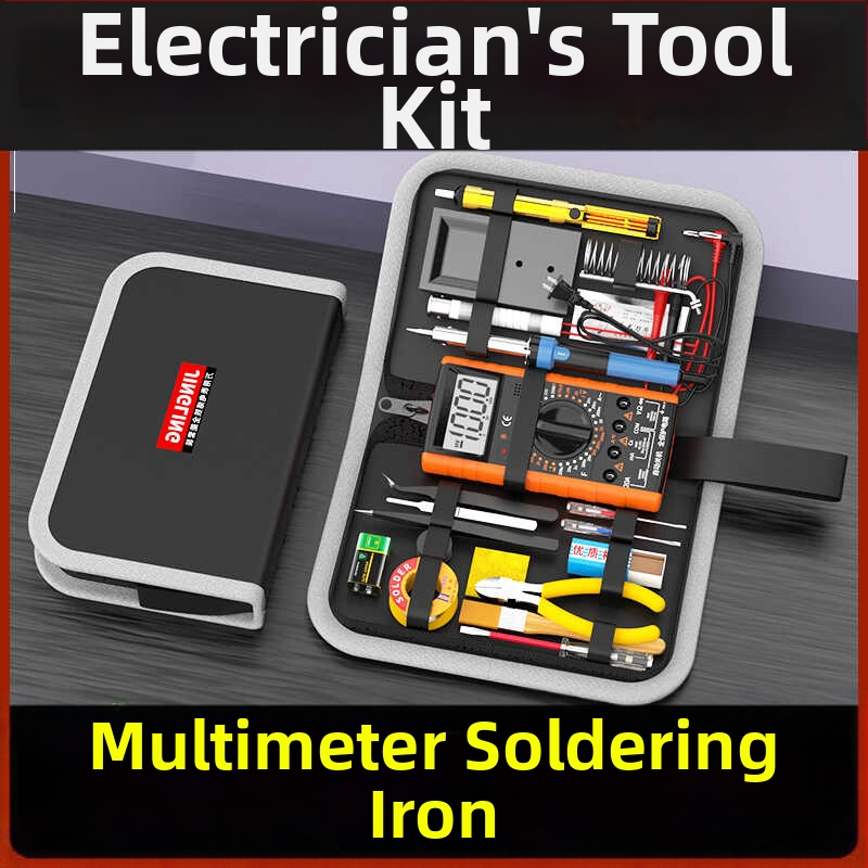 Jingling zīmola multimetrs un lodēšanas komplekts elektronikas apmācībām — 21 gab. komplekts ar lietu kārbiņu