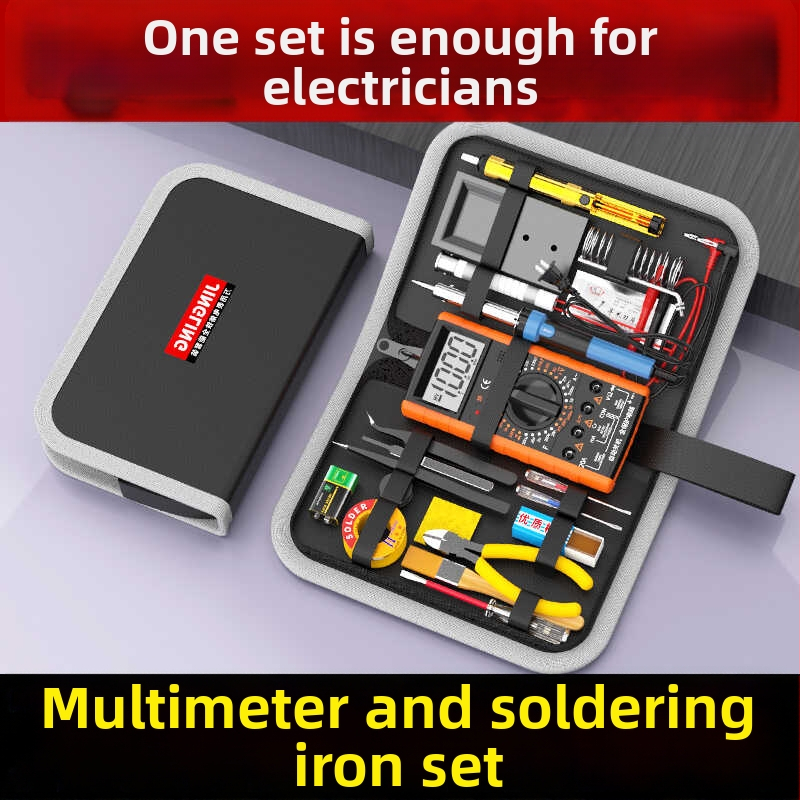 Jingling zīmola multimetrs un lodēšanas komplekts elektronikas apmācībām — 21 gab. komplekts ar lietu kārbiņu