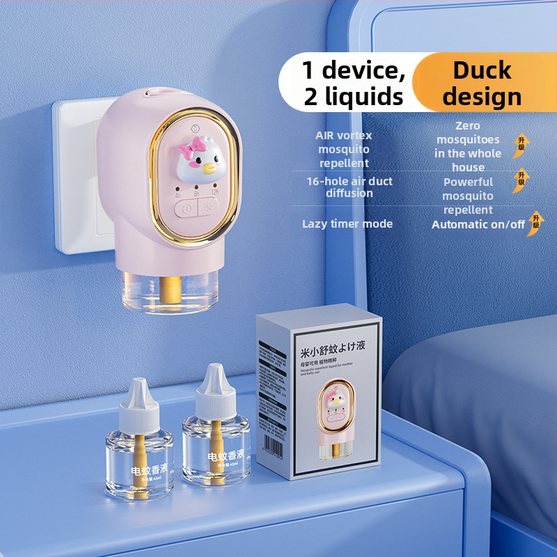 Încălzitor electric repelent pentru țânțari, cu lichid inodor – Difuzor cu ulei esențial pentru spații de peste 61 m², LED, carcasă ABS