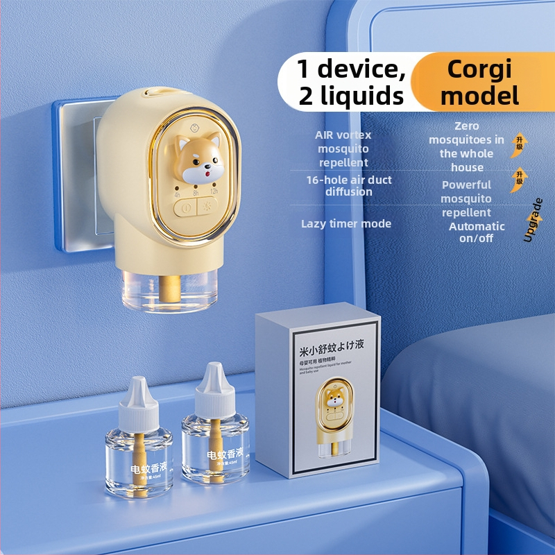 Încălzitor electric repelent pentru țânțari, cu lichid inodor – Difuzor cu ulei esențial pentru spații de peste 61 m², LED, carcasă ABS