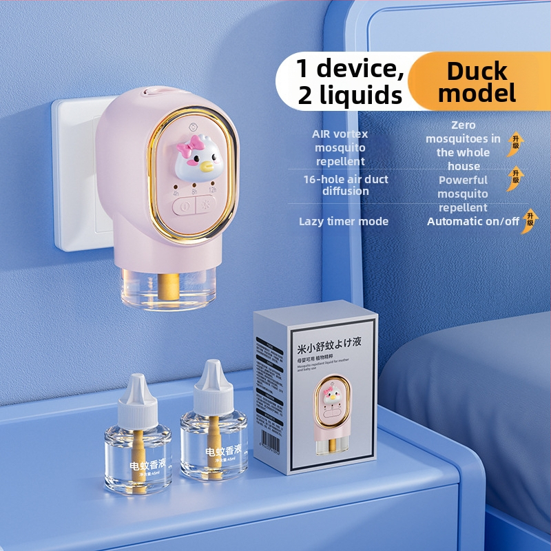 Încălzitor electric repelent pentru țânțari, cu lichid inodor – Difuzor cu ulei esențial pentru spații de peste 61 m², LED, carcasă ABS