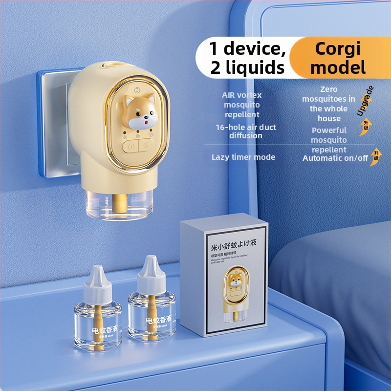 Încălzitor electric repelent pentru țânțari, cu lichid inodor – Difuzor cu ulei esențial pentru spații de peste 61 m², LED, carcasă ABS