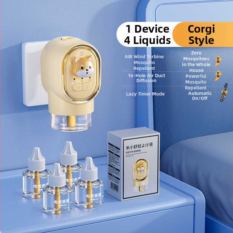 Încălzitor electric repelent pentru țânțari, cu lichid inodor – Difuzor cu ulei esențial pentru spații de peste 61 m², LED, carcasă ABS