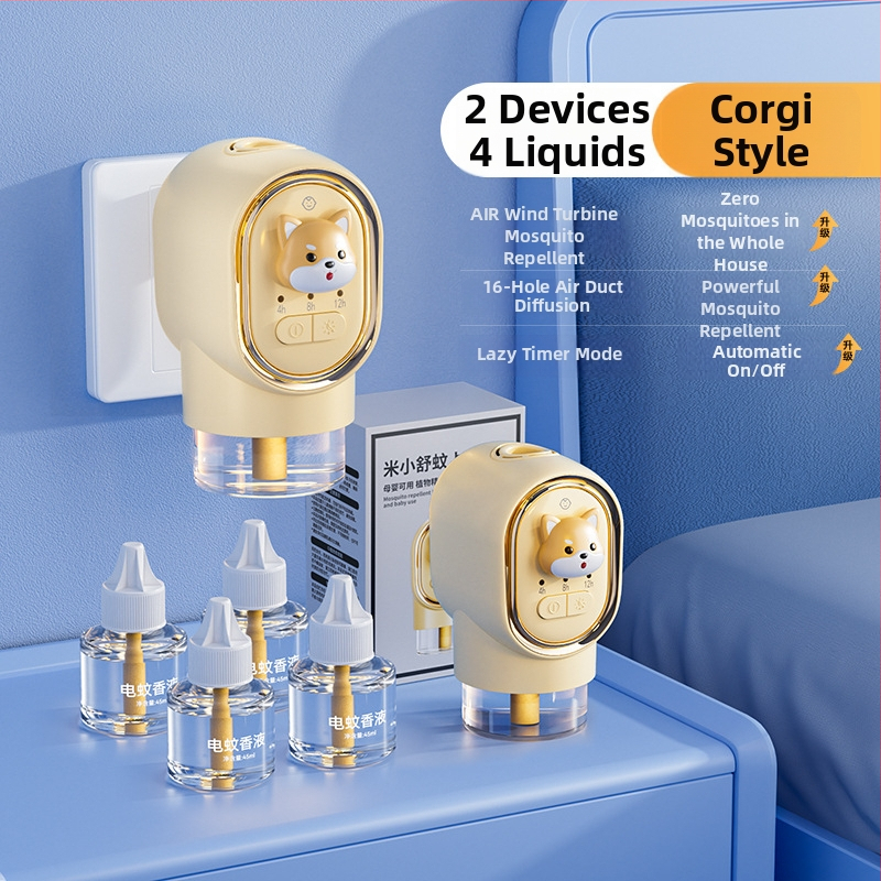 Încălzitor electric repelent pentru țânțari, cu lichid inodor – Difuzor cu ulei esențial pentru spații de peste 61 m², LED, carcasă ABS