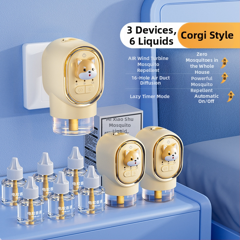 Încălzitor electric repelent pentru țânțari, cu lichid inodor – Difuzor cu ulei esențial pentru spații de peste 61 m², LED, carcasă ABS