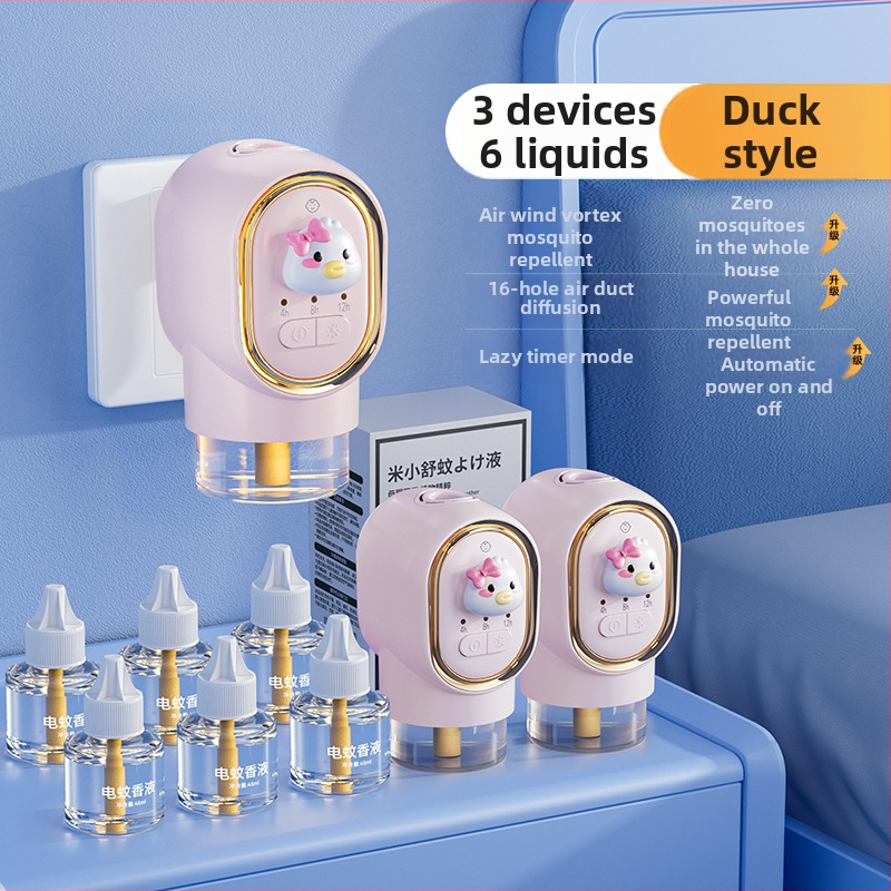 Încălzitor electric repelent pentru țânțari, cu lichid inodor – Difuzor cu ulei esențial pentru spații de peste 61 m², LED, carcasă ABS