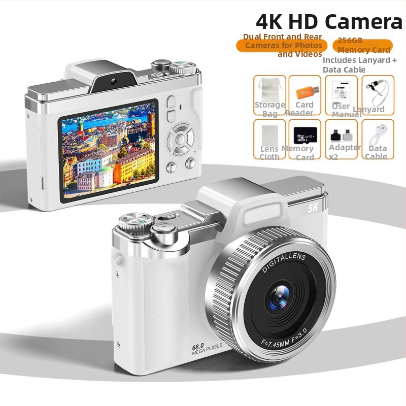 CCD digitaalne retrokaamera kahekordse selfie-kaameraga (68 MP • 16x optiline zoom • 2.7in LCD • periskoopne objektiiv • CCD sensor 1/1.7)