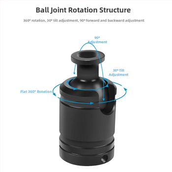 Universali kulka galva su pastoviu amortizavimu, magnetinė tvirtinimas, 1/4 colių sriegio sąsaja, 360° pasukimas