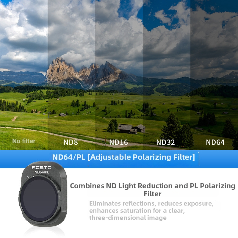 RCSTQ 1421200 Poliarizuotas ND Filtrų Rinkinys DJI Mini 4 Pro – OEM Apdorojimas, Bajoneto dydis: Kitas, Suderinamas su Mini 4 Pro
