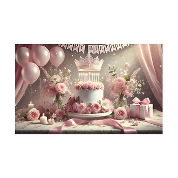 Fundal de ziua de naștere cu motiv fluture, Material poliester, Stil 28905, Fundal pentru ziua de naștere, Accesorii pentru amenajarea spațiului