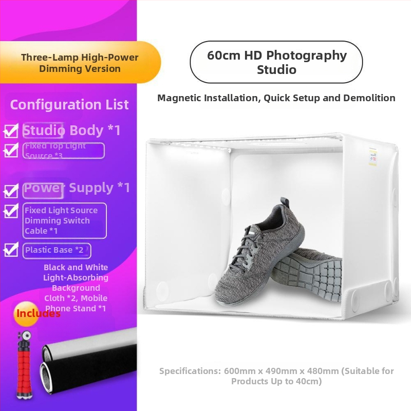 60 cm sulankstomas softbox studijos apšvietimo rinkinys elektroninei prekybai