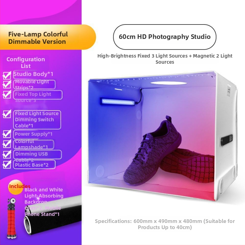 60 cm sulankstomas softbox studijos apšvietimo rinkinys elektroninei prekybai