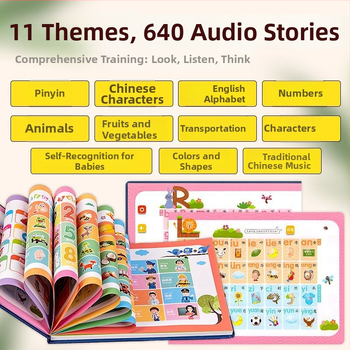 Устройство за точково четене за деца — говореща аудио книга за обучение, запис, презареждаща се литиева батерия, музика и интерактивно обучение