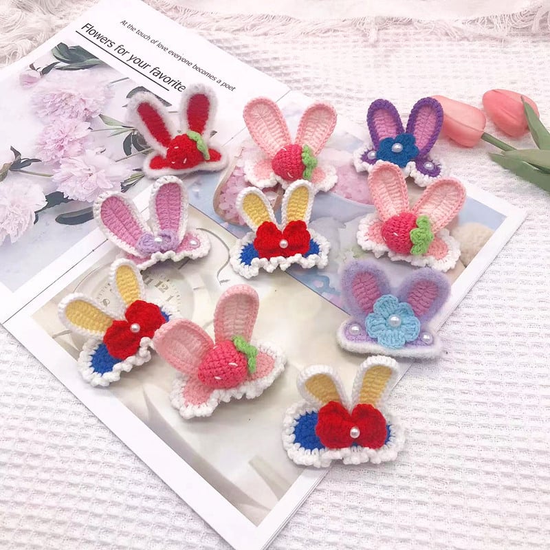 BB клип за коса — ръчно плетено от вълна, триизмерен звездовиден дизайн, персонализация налична