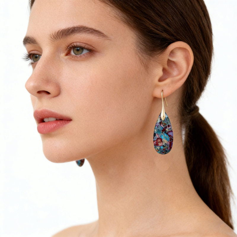 Naušnice — Kraljevski kamen, kapljastog oblika, Izvorni dizajn, Za žene, Zima 2025